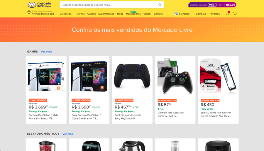 Imagem telaMercadoLivre